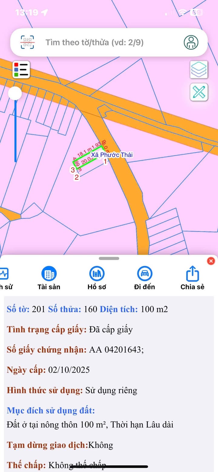 Đất nền 100m² xã Phước Thái, Long Thành giá 1.5 tỷ - Sổ hồng riêng, thương lượng nhẹ!