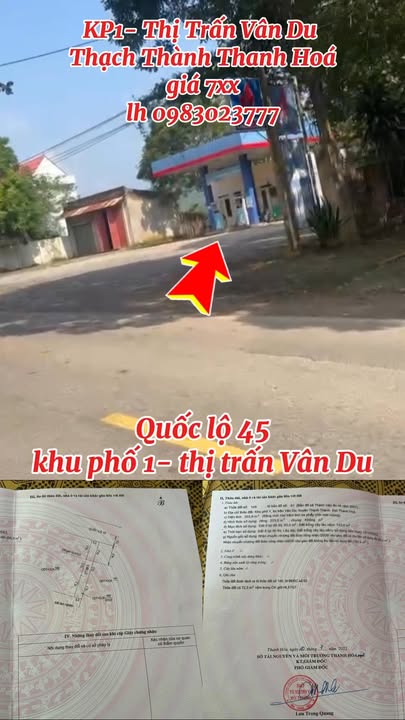 Đất nền Khu Phố 1 Thị Trấn Vân Du 203m² - Mặt tiền Quốc lộ 45, Giá tốt thỏa thuận!