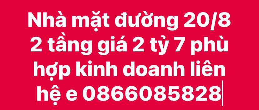 Nhà mặt đường 20/8, Hà Giang 88m² giá thỏa thuận - Thanh khoản nhanh chóng!