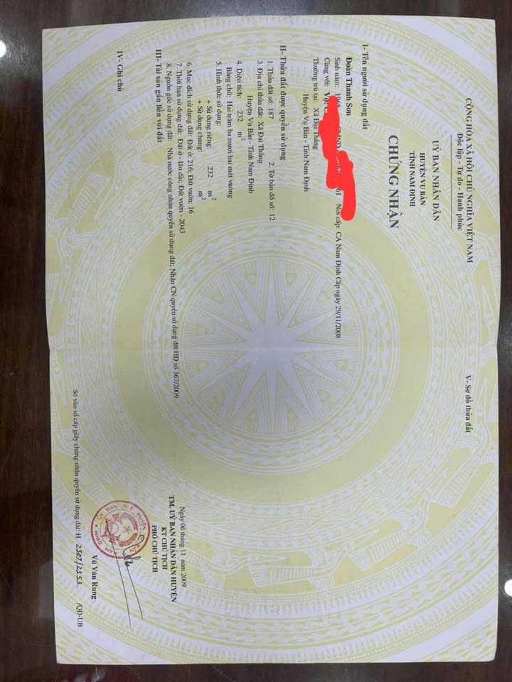 Đất nền lô góc 232m² tại Đại Thắng, Vụ Bản - Chính chủ bán nhanh!