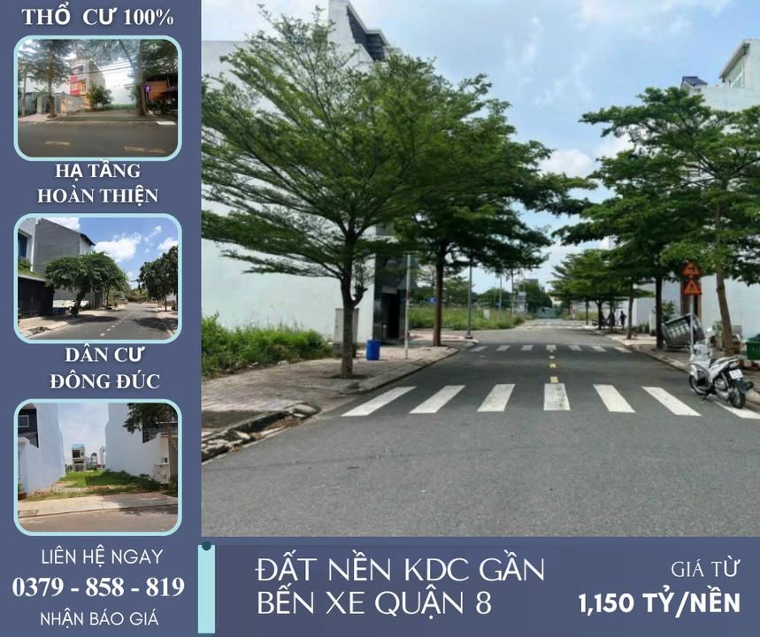 Đất nền KDC Mặt Tiền Quốc Lộ 50, Quận 8 - Giá chỉ 1,15 tỷ, Sổ Hồng riêng!