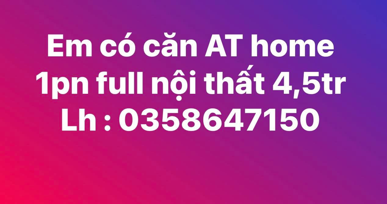 Căn hộ AT Home 1 phòng ngủ tại Đông Hải giá 4.5 triệu - Full nội thất cao cấp!