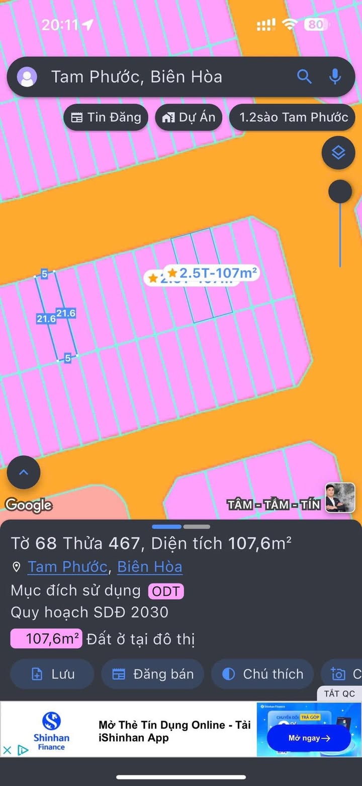 Đất mặt tiền khu dân cư Tín Nghĩa - Tam Phước 105m² giá 2 tỷ - Đầu tư sinh lời ngay!