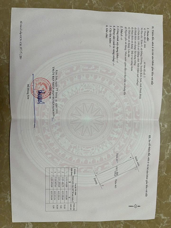 Đất nền 100m² xã Đồng Hướng, Kim Sơn - Giá 2.5 tỷ, đầu tư sinh lời!