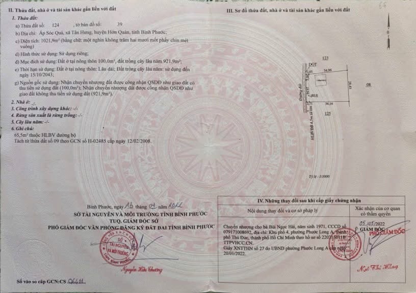 Đất vườn trái cây 1021m² tại Tân Hưng, Hớn Quản - Giá chỉ 800 triệu!