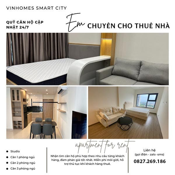 Căn hộ cho thuê Vinhomes Smart City 43m² giá từ 6 triệu - Cuộc sống hiện đại chờ đón!