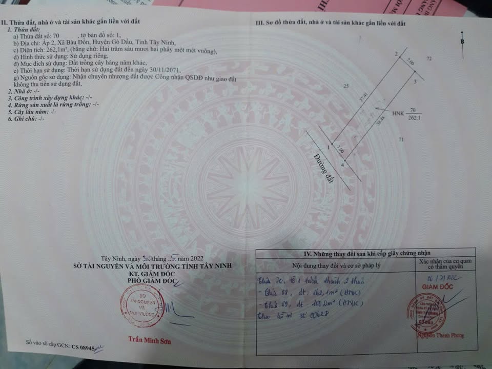 Đất thổ cư Bàu Đồn, Gò Dầu 100m² giá 380 triệu - Cơ hội đầu tư hấp dẫn!