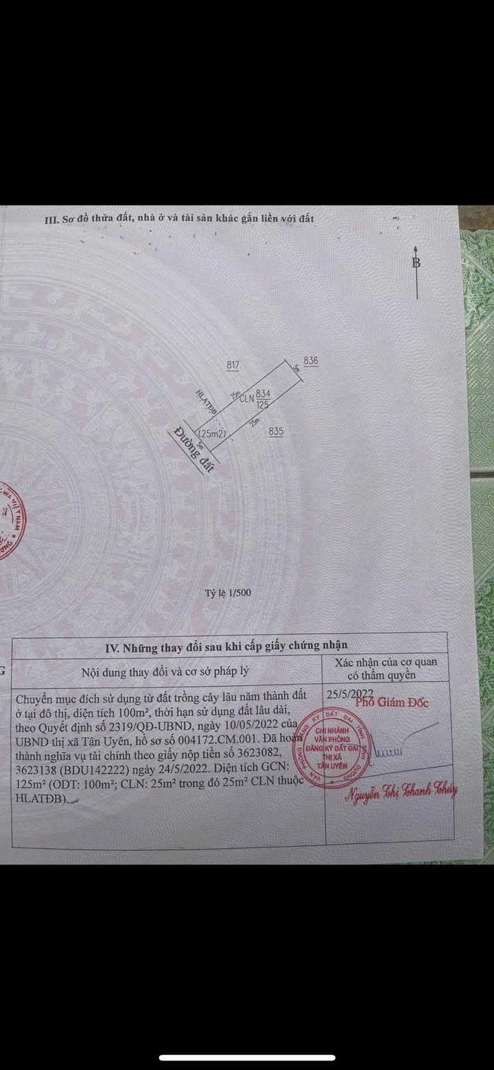 Đất thổ cư 125m² gần khu VSIP 3, Bình Cơ - Sổ đỏ chính chủ, giá chỉ 2.2 tỷ!