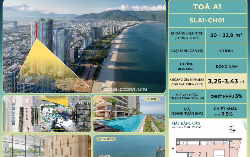 Dự án căn hộ The Wyndham Soleil Đà Nẵng 30m² giá 3.1 tỷ - Đẳng cấp sống bên biển Mỹ Khê!