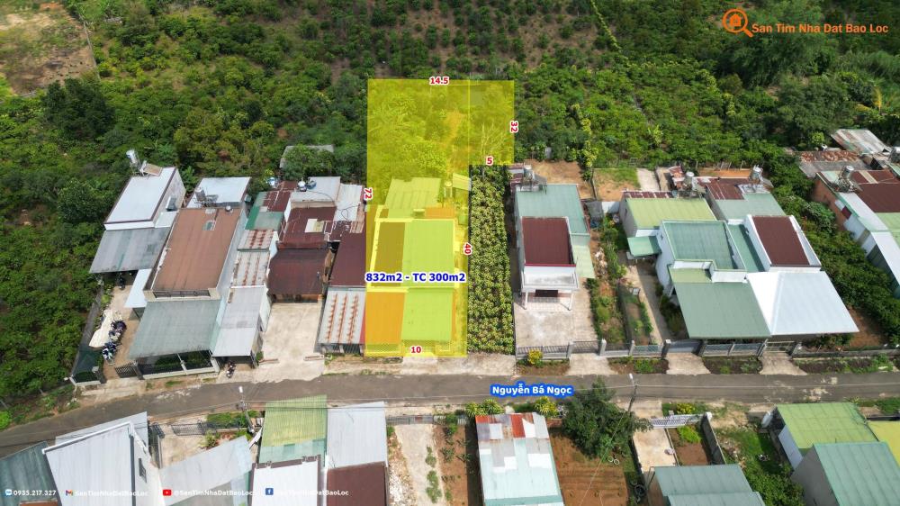 Nhà vườn mặt tiền Nguyễn Bá Ngọc 832m² - Đầu tư nghỉ dưỡng lý tưởng!