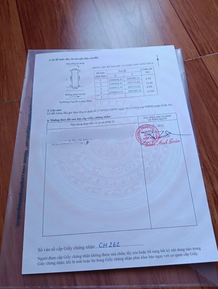 Đất đấu giá 67,5m² Nguyễn Lương Bằng, Kiến An - Giá 2,9 tỷ, chính chủ bán gấp!