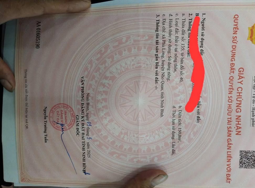 Đất thổ cư Phú Long Nho Quan 150m² giá chỉ 1.4 tỷ - Đầu tư lý tưởng!