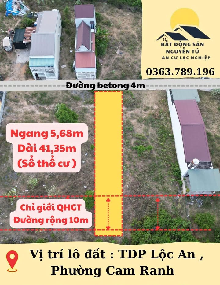 Lô đất Cam Ranh 234.338m² giá 1.1 tỷ - Đường ô tô tới nơi!