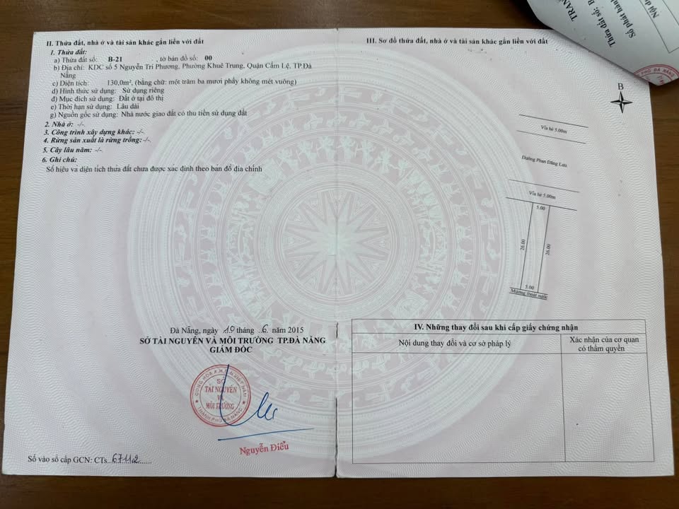 Đất mặt tiền Phan Đăng Lưu Đà Nẵng 130m² giá 13.5 tỷ - Cơ hội đầu tư sinh lời!