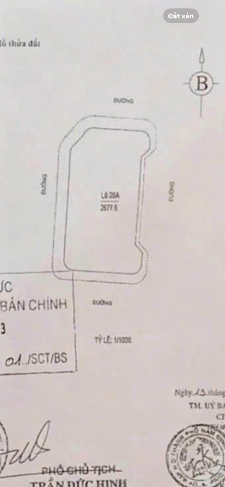 Bán lô đất 4 mặt tiền Khu đô thị mới Thống Nhất – TP Nam Định 2.678m² - Vị trí đắc địa cho đầu tư