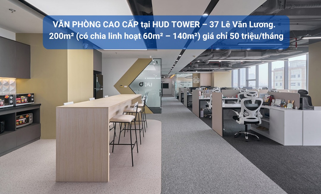 Văn phòng cho thuê tại HUD Tower - 200m² chỉ 50 triệu/tháng - Vị trí đắc địa tại Thanh Xuân