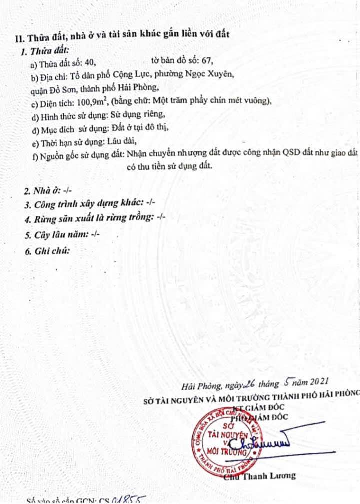 Lô đất Cộng Lực - Ngọc Xuyên 100,9m² giá 2,018 tỷ - Đầu tư sinh lời ngay!