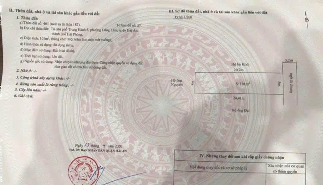 Đất nền Trung Hành Hải An 101m² giá 3.9 tỷ - Vị trí đẹp, tiềm năng phát triển!