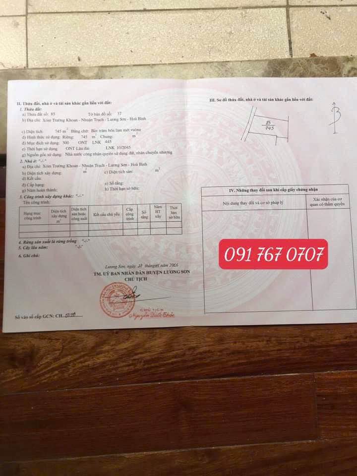 Bán lô đất Nhuận Trạch 754m² - Vị trí đắc địa, tiềm năng đầu tư cao!