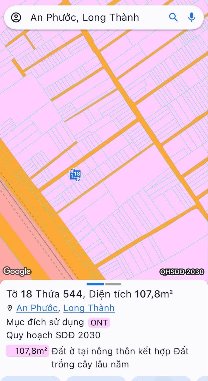 Đất thổ cư An Phước Long Thành 108m² giá 1.3 tỷ - Đầu tư sinh lời hợp lý!