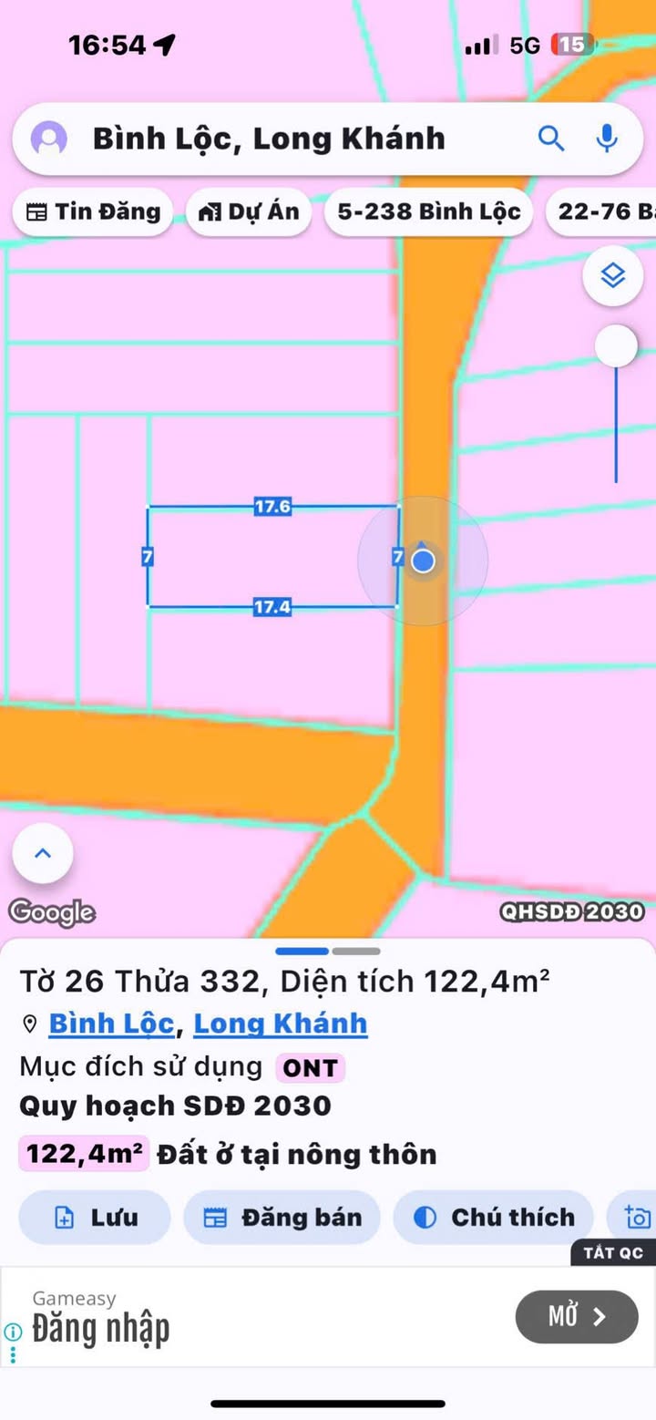 Đất nền Khang Thịnh Phường Bình Lộc 119m² giá 1.15 tỷ - Sổ riêng thổ cư 100%!