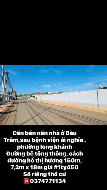 Đất nền Bàu Trâm 129m² giá 1.45 tỷ - Sổ đỏ chính chủ, thương lượng!