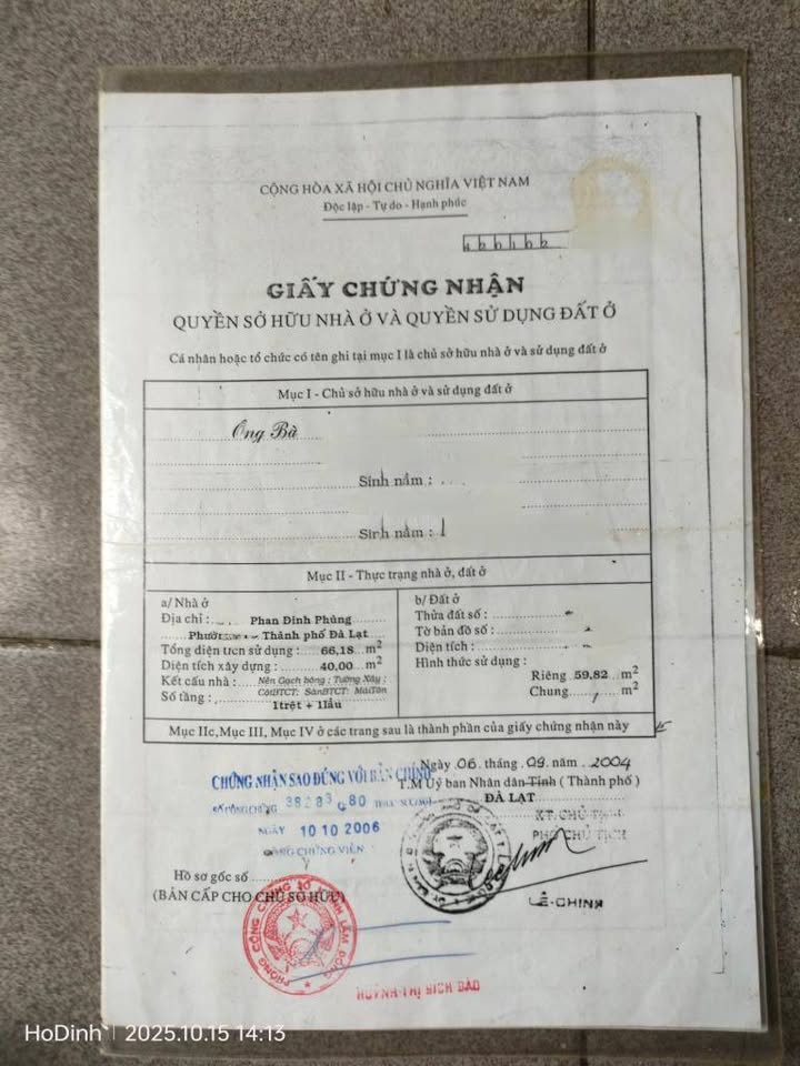 Nhà mặt tiền Phan Đình Phùng, Đà Lạt 66m² giá 14.3 tỷ - Đầu tư sinh lời ngay!