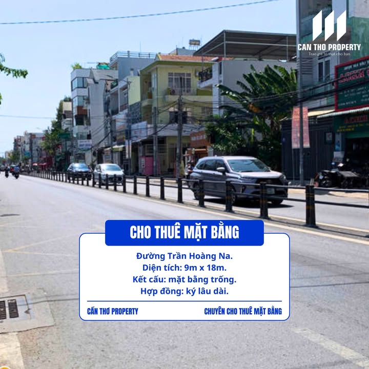 Cho thuê mặt bằng Đường Trần Hoàng Na, Cần Thơ 162m² - Vị trí lý tưởng cho quán cafe!
