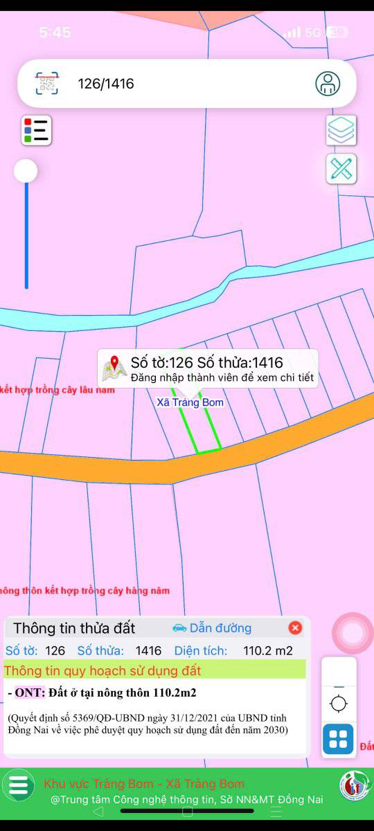 Lô đất Giang Điền 110m² giá 1.05 tỷ - Dân cư đông đúc, an ninh tốt!