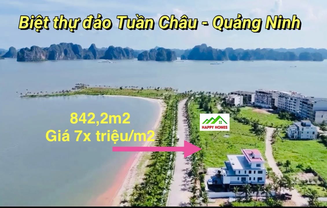 Biệt thự Townhouse 842m² tại Đảo Tuần Châu - Giá chỉ 60.629 tỷ, view biển tuyệt đẹp!