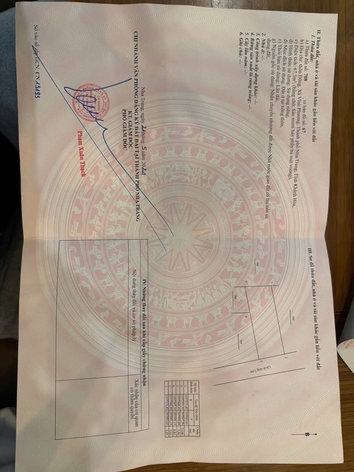 Đất thổ cư Thôn Đông, Vĩnh Phương, Nha Trang 67m² - Giá đầu tư chỉ 1.09 tỷ!