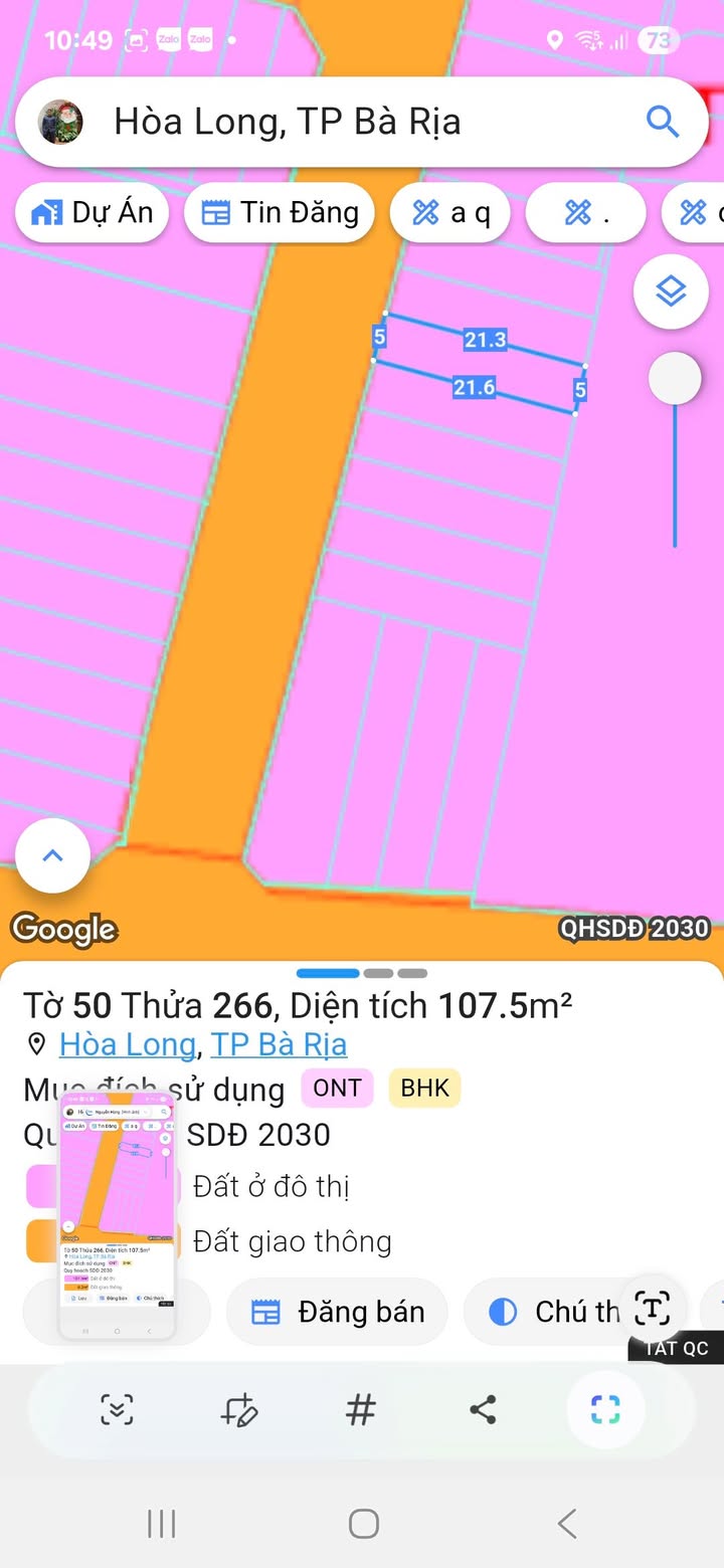 Đất dự án Lan Anh 5 Hòa Long 105m² giá 1.25 tỷ - Vị trí đắc địa, pháp lý rõ ràng!