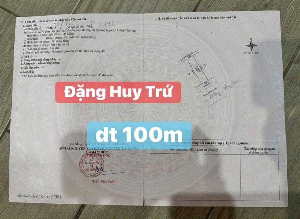 Nhà bán Đường Đặng Huy Trứ, Đà Nẵng 100m² giá 5.95 tỷ - Cách biển chỉ 900m!
