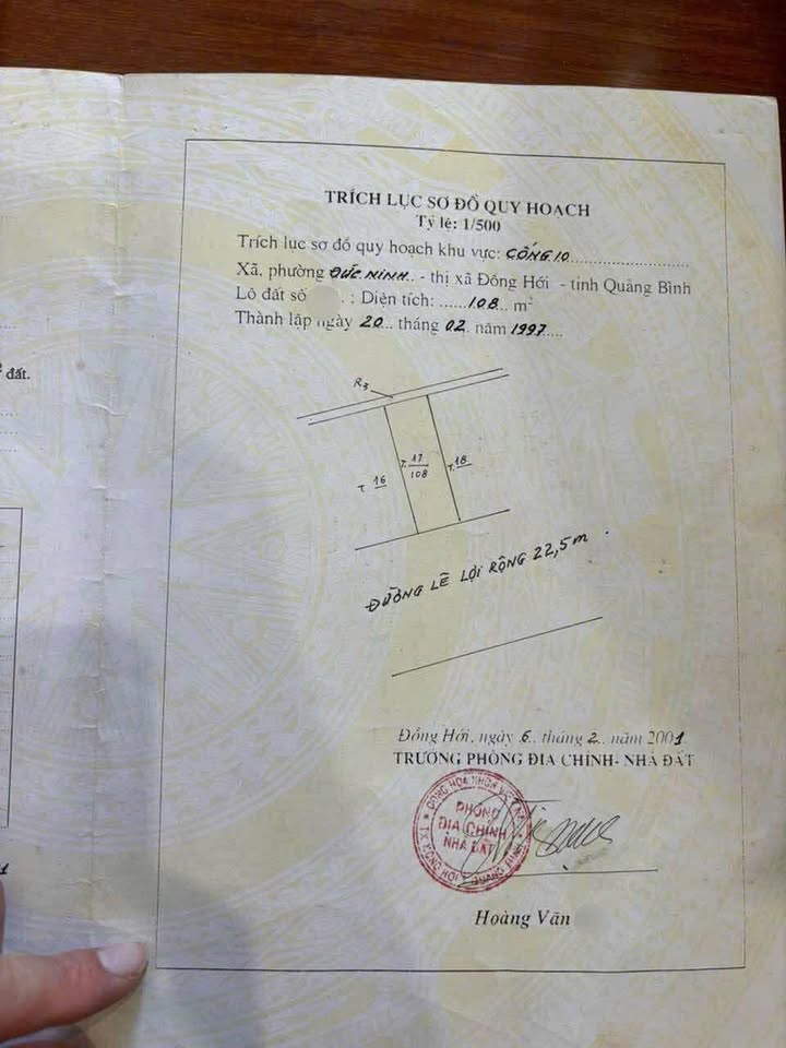 Lô đất mặt tiền đường Lê Lợi, Đồng Hới 108m² giá 6.1 tỷ - Cơ hội đầu tư sinh lời!