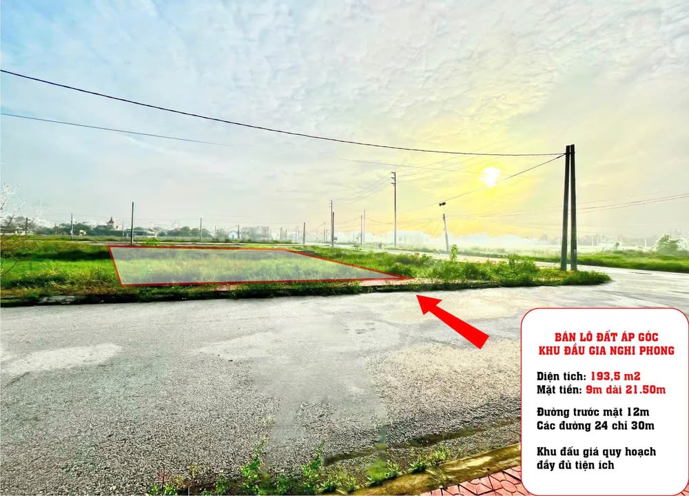 Đất nền Khu Đấu Giá Nghi Phong 194m² giá 3 tỷ - Mặt tiền rộng thoáng
