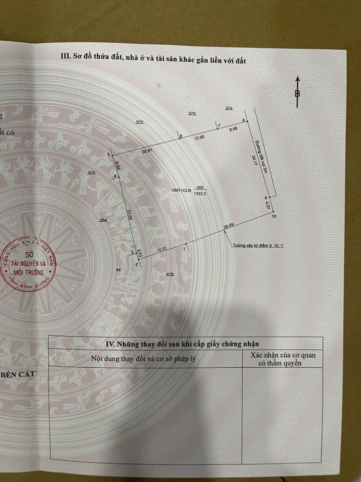 Đất thổ cư 1322m² phường An Tây, Bến Cát chỉ 5 tỷ - Tiềm năng đầu tư lớn!