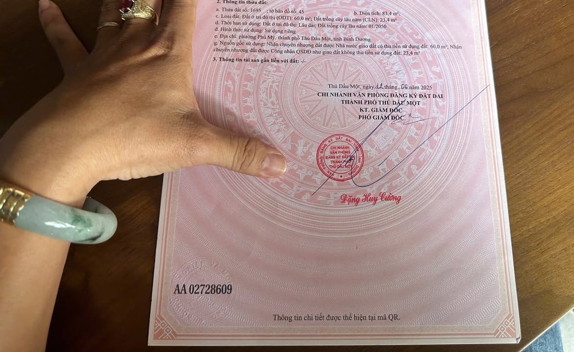 Đất thổ cư Hẻm 1 Huỳnh Văn Lũy, Phú Mỹ 78m² giá 2.3 tỷ - Khu dân cư yên tĩnh!