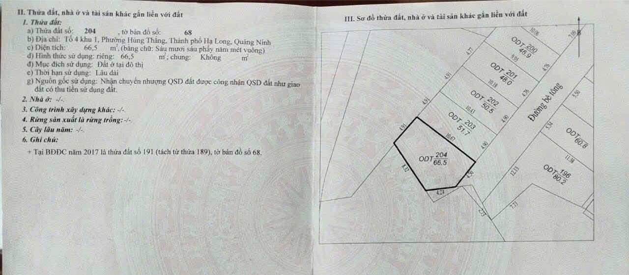 Đất nền Hùng Thắng Hạ Long 66.5m² giá 2.3 tỷ - Sổ đỏ chính chủ, thuận tiện ô tô vào