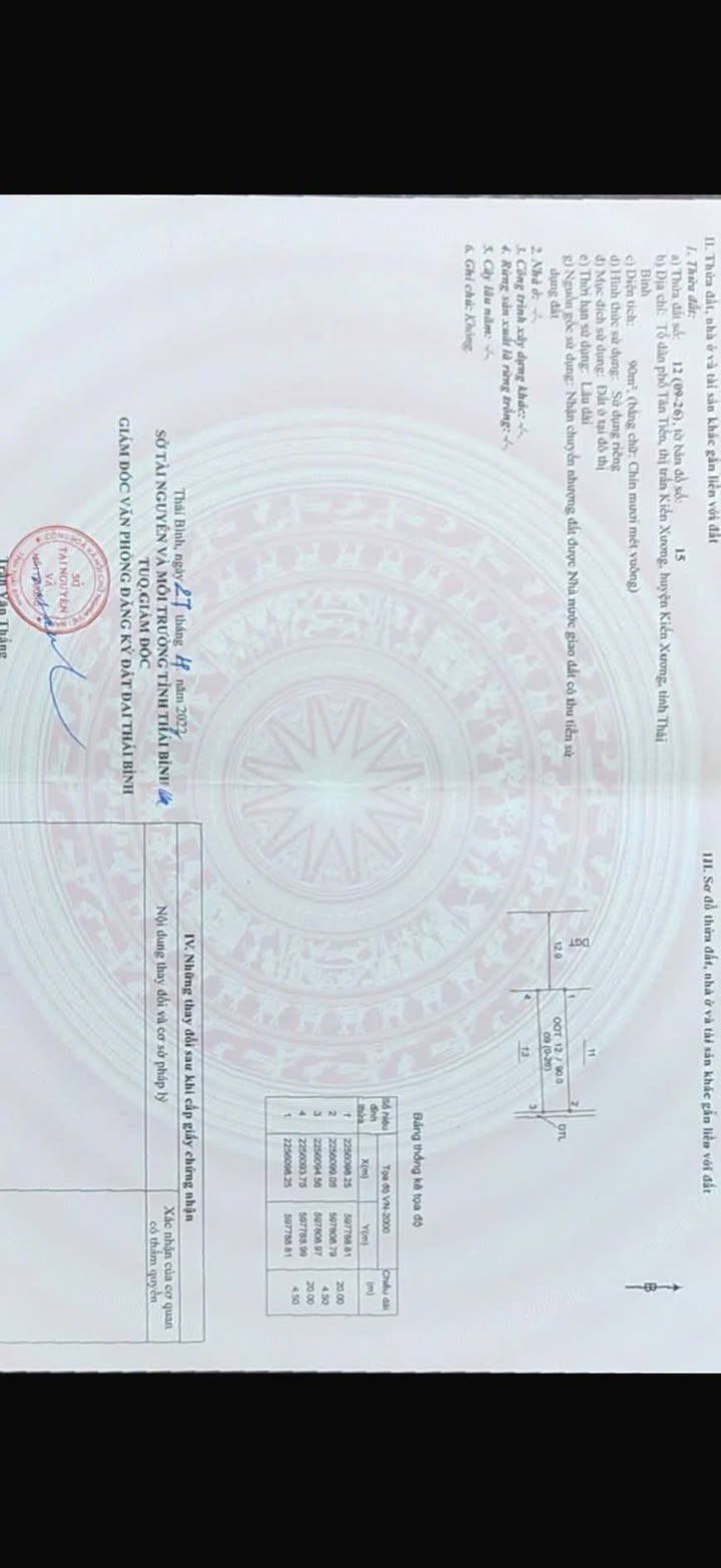 Đất nền Khu đô thị Tân Tiến, Kiến Xương 90m² giá 1.32 tỷ - Cơ hội đầu tư hấp dẫn!