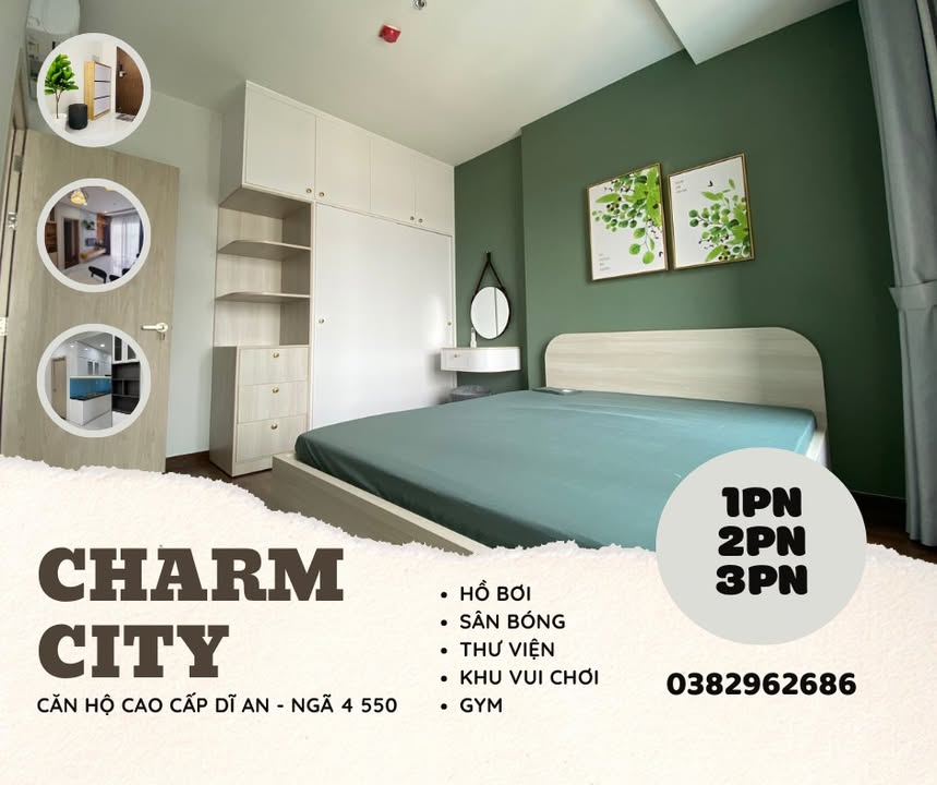 Căn hộ Charm City Dĩ An 50m² giá 1.78 tỷ - Full nội thất sang trọng!