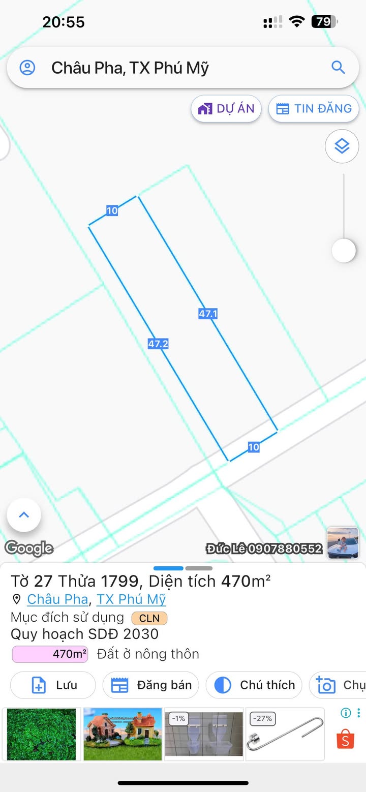 Đất nền Châu Pha 470m² giá 2.75 tỷ - Vị trí trung tâm, cơ hội đầu tư vàng!