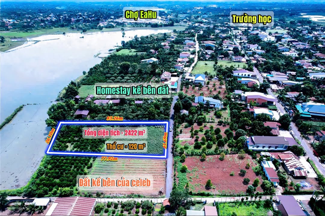 Lô đất Ea Ning, Cư Kuin 2420m² giá 1.79 tỷ - Vị trí vàng bên hồ, tiềm năng sinh lời lớn!