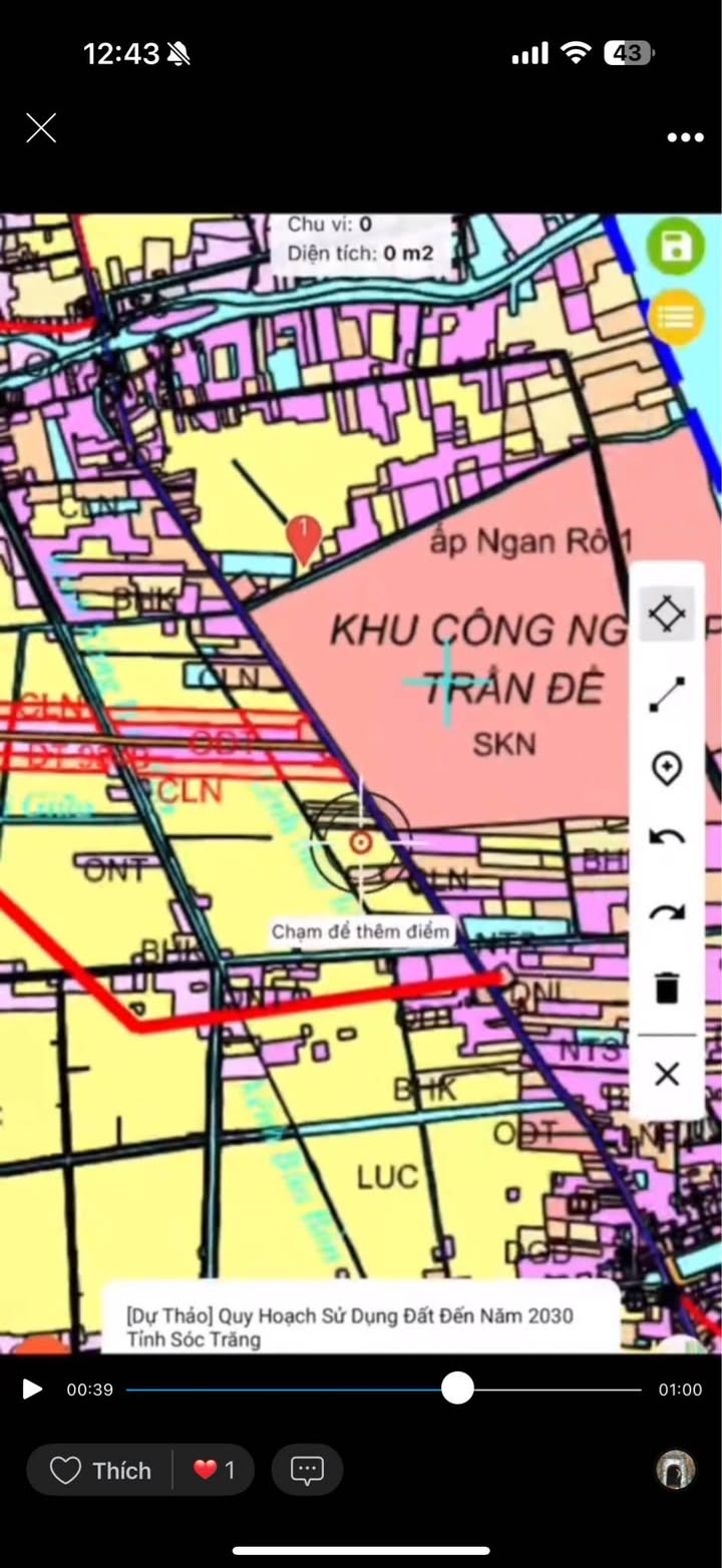 Đất mặt tiền Nam Sông Hậu, Trần Đề, Sóc Trăng 2210m² - Tặng 9m mặt tiền hấp dẫn!