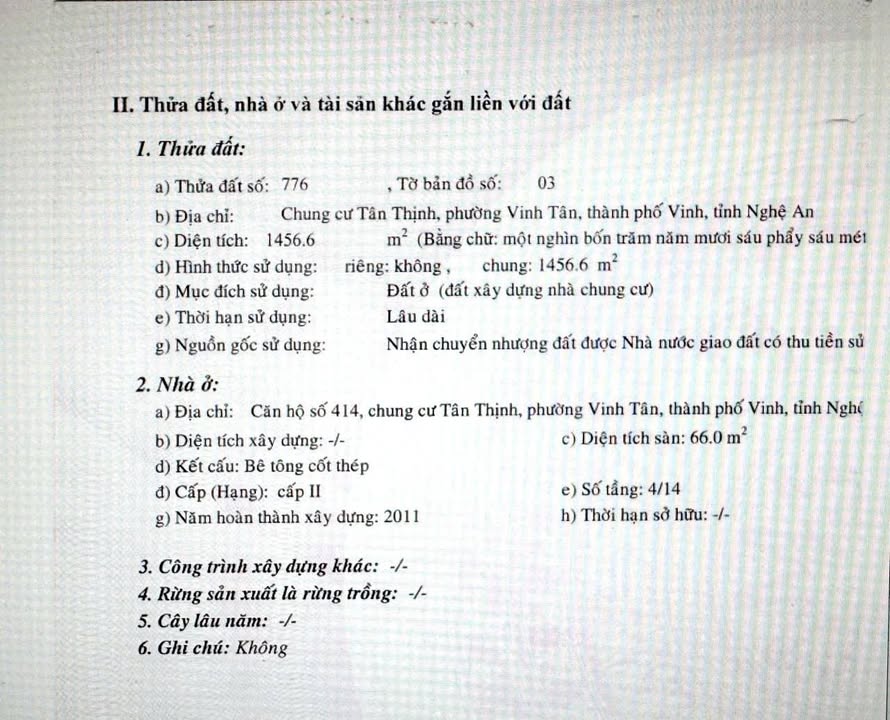 Căn hộ Chung cư Tân Thịnh Vinh 66m² giá 2.3 tỷ - Nội thất đầy đủ, sẵn sàng vào ở!
