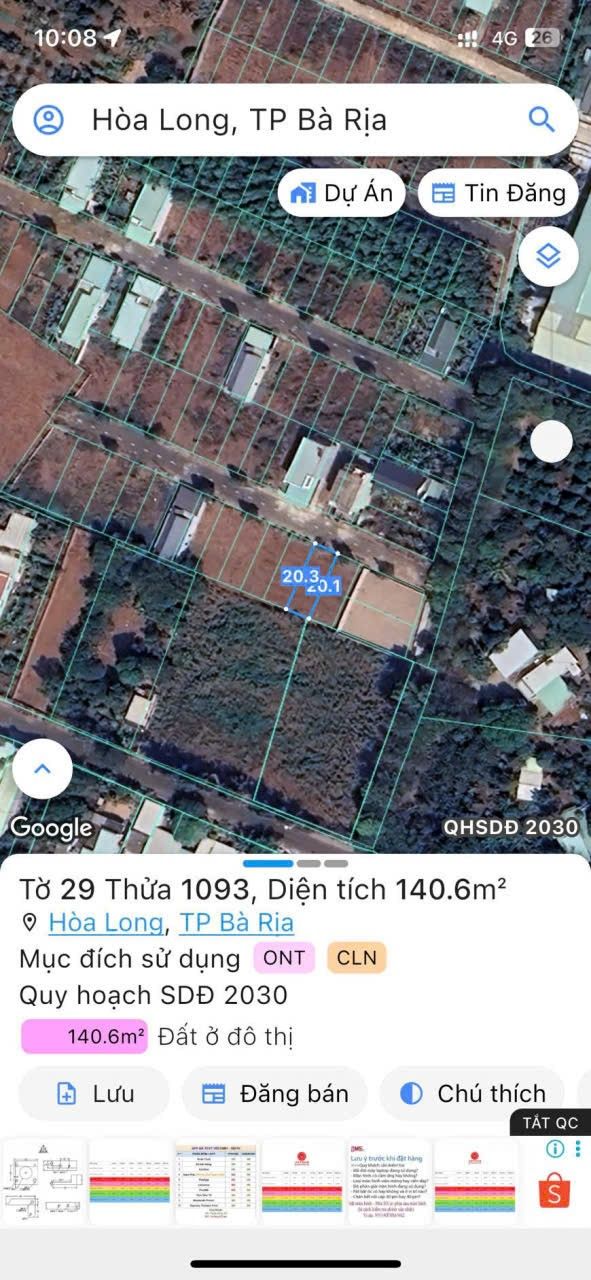 Đất thổ cư 140m² Đường 15, Hòa Long, Bà Rịa - 1.69 tỷ - Phong thủy đẹp, an cư lý tưởng!