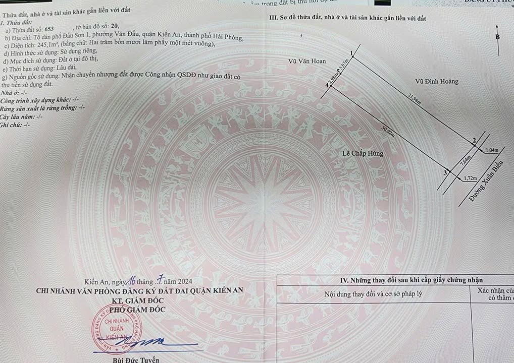 Đất nền mặt đường Xuân Biều, Hải Phòng 245m² giá 6 tỷ - Cơ hội đầu tư hấp dẫn!