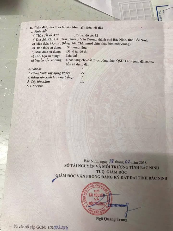 Đất nền khu phố Lãm Trại, Vân Dương, 99m² chỉ 1.8 tỷ - Cơ hội đầu tư tuyệt vời!