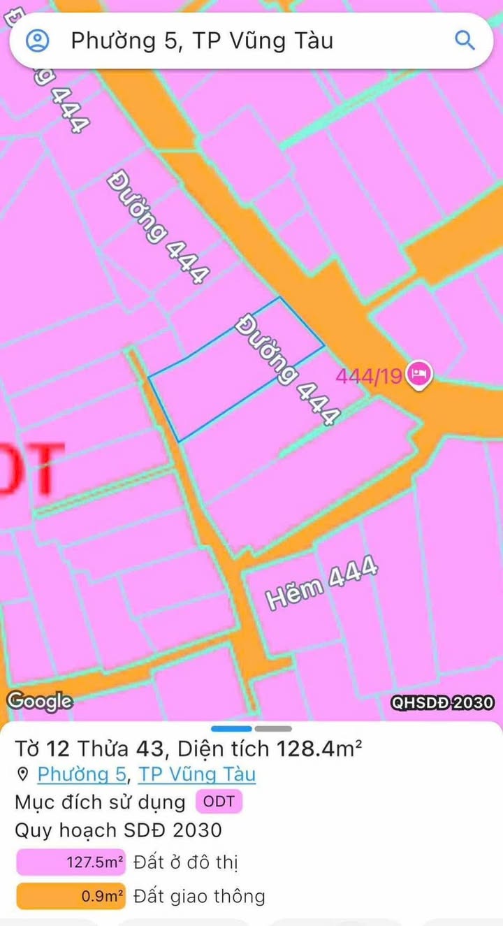 Đất nền mặt tiền Trần Phú, Vũng Tàu 127m² giá 6 tỷ - Phong thủy tốt, gần biển!