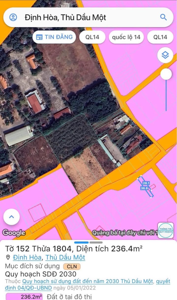 Đất nền Định Hoà Thủ Dầu Một 252m² giá chỉ 2 tỷ - Sát trường học, đầu tư sinh lời!