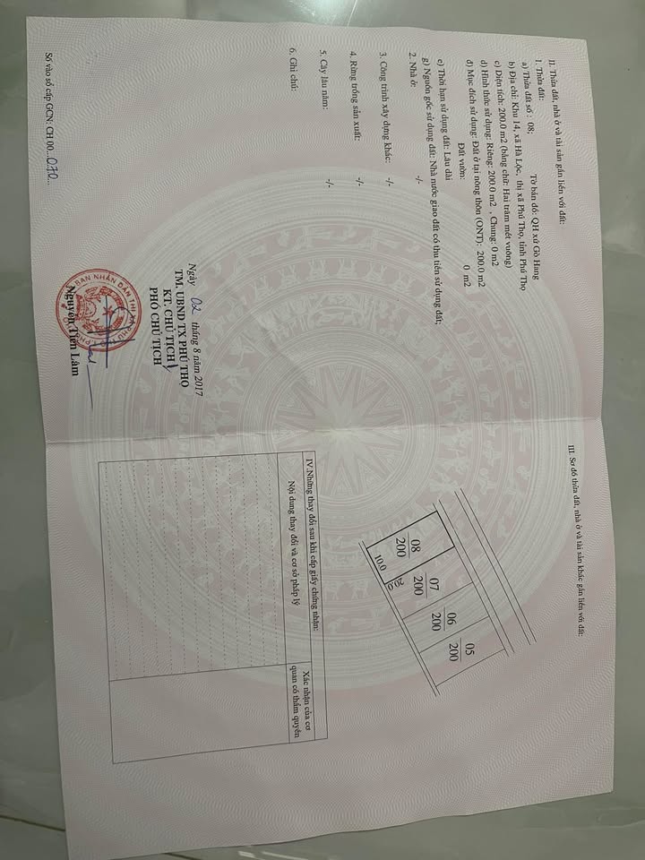 Đất thổ cư khu phố 8, phường Phú Thọ 200m² giá 2 tỷ - Đầu tư sinh lời hấp dẫn!